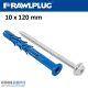 RAWLPLUG HATLAPFEJŰ CSAVAR + TIPLI 10x120mm (PEREMESFEJŰ) 25DB/DOBOZ