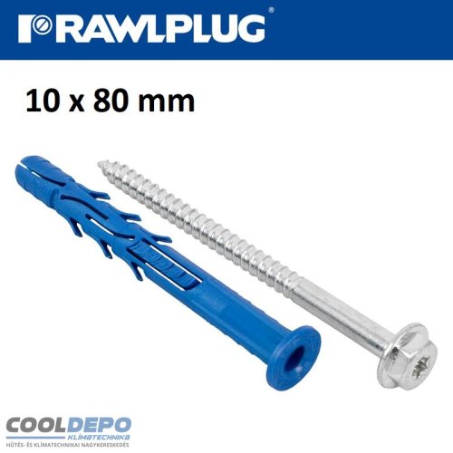 RAWLPLUG HATLAPFEJŰ CSAVAR + TIPLI 10x80mm (PEREMESFEJŰ) 50DB/DOBOZ