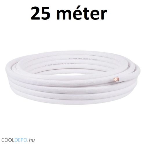 KLÍMA RÉZCSŐ 3/8" x1mm SZIGETELT PREMIUM, 25 m/tekercs (9,52 mm)